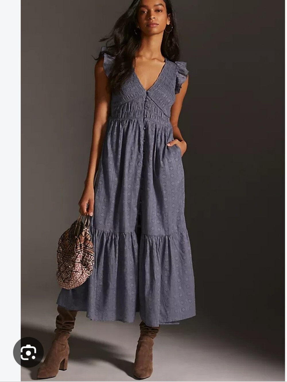 Anthropologie Peregrine Midi Dress Midi Length Size L